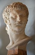 Portrait of Nero dating from AD 59-68, later reworked as Domitian and restored in the modern era as Nero, Capitoline Museums (14381804955).jpg