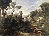 Landskap med Diogenes.  1648, olja på duk, 160 × 221 cm, Louvren