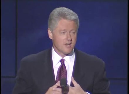 Bill Clinton delivering his renomination speech