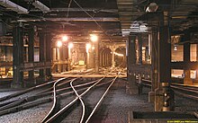 Mount-Royal tunnel's underground eastern portal at Central Station QC-CN 2004 0306 144812 EntreeTunnel.jpg