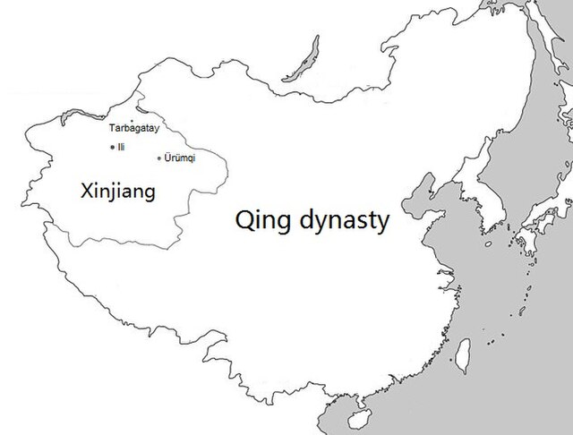 Xinjiang within the Qing dynasty in 1820.