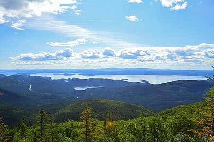 View of the Manicouagan reservoir from Mont Harfang in the Monts Groulx