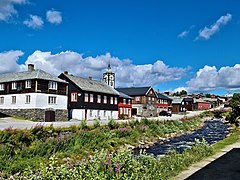 Town of Røros and river Hitterelva