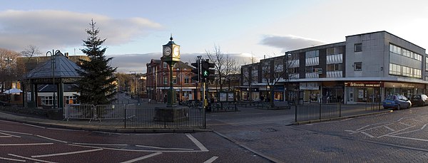 A panorama of Radcliffe's main shopping area, Radcliffe Precinct