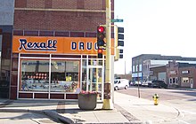 Rexall Drug Store at Rock Rapids, Iowa (2006) RexallIowa.jpg