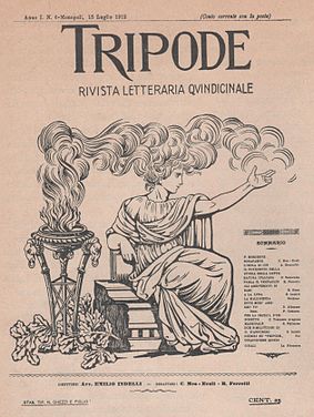 Rivista letteraria quindicinale Tripode (6, 15/07/1912, anno I).[55]