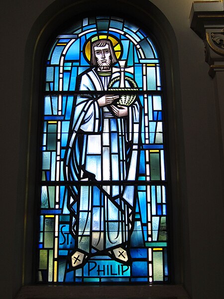 File:Saint Charles Seminary (Carthagena, Ohio), Chapel of the Assumption, stained glass, St. Phillip.jpg