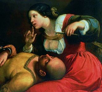 Dalila coupe les cheveux de Samson, auteur inconnu, XVIIe siècle.