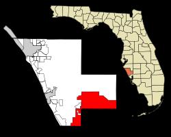Lage im Sarasota County und im Bundesstaat Florida