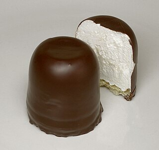 <span class="mw-page-title-main">Chocolate-coated marshmallow treats</span> Marshmallow, usually on a wafer base, coated in chocolate