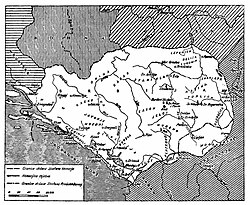 Kaart van Raska in de 12e eeuw