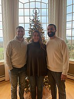 My siblings Colin (left), Sydney (middle) and I at Christmas, 2020.
