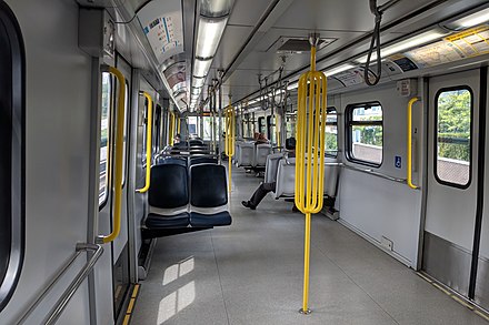 An almost empty SkyTrain in Vancouver on a Saturday afternoon