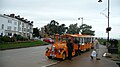 English: Southern Vectis 611 Alice (R851 LDF), a Mezzo P90 Road Train (owned by the Isle of Wight Council) on the Esplanade, Ryde, Isle of Wight, as the terminus of the road train service that ran in the summer between Ryde town and Puckpool Park. The road trains in both Ryde and Shanklin are due to be withdrawn by the end of Summer 2010. At the end of the Summer 2010 season, the road trains were withdrawn from service, a decision made by owners Isle of Wight Council. It was due to the increasing age of the vehicles and the increasing difficulty of being able to source spare parts for them. They have since been sold on to Welsh owners.