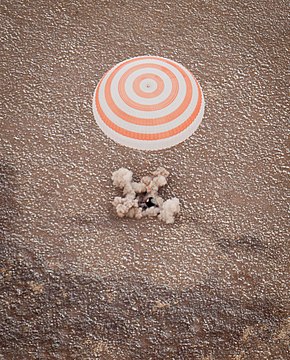 Soyuz TMA-19 lands in Kazakhstan on 26 November 2010.