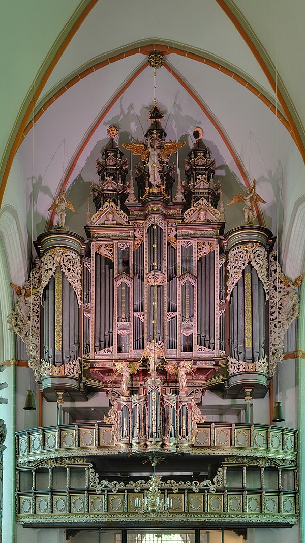 Baroque organ in the Johanniskirche in Lüneburg, where Bach's teacher Georg Böhm was organist