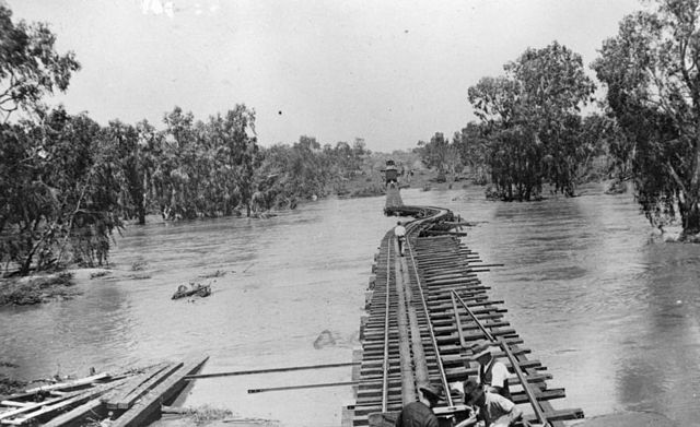 Flooding disrupts the Great Northern Railway in the 1930s
