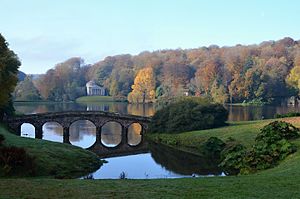 English landscape garden at Stourhead (the UK), the 1740s, by Henry Hoare[170]