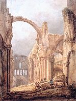 Interiér převorství Lindisfarne (1797)