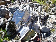 Debris from the crash, found on Slesse Mountain TC 810 Debris.jpg