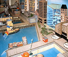 2View of the Theodore Tugboat studio models used for filming the children's television series. They were photographed on permanent display at the Maritime Museum of the Atlantic in Halifax, Nova Scotia. Virtually, all of the buildings are based on actual buildings on the Halifax waterfront. T TugboatSet2 2006.jpg