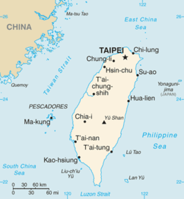 Kaart van Taiwan