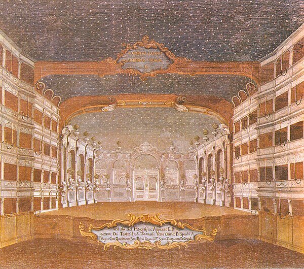 Painting of the Teatro San Samuele by Gabriel Bella (1730-1799)