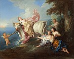 Troy, Jean François deFrench, 1679 - 1752The Abduction of Europa1716oil on canvasoverall: 65.7 x 82.2 cm (25 7/8 x 32 3/8 in.)Chester Dale Fund2010.115.1