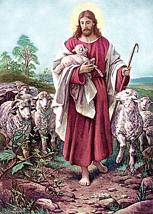 The Good Shepherd, Jesus, cares for us and urges us to take communion in remembrance of Him.