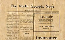 The North Georgia News newspaper in Blairsville, Georgia, dated March 16, 1928.jpg