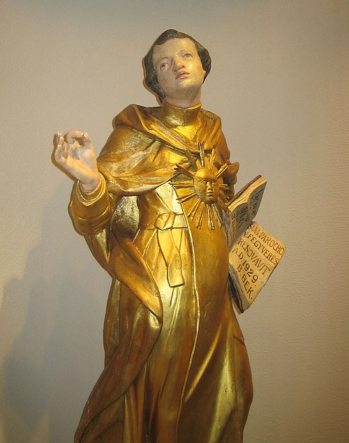 Thomas Aquinas, sculpture (17th century).