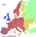 Zonas horarias en Europa.