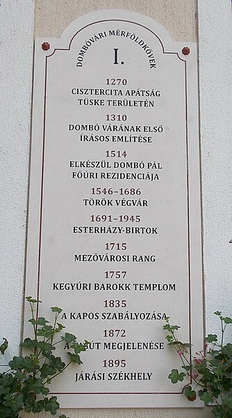 File:Town Hall, plaque, 2018 Dombóvár.jpg