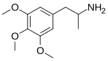 Chemical structure of TMA Trimethoxyamphetamine.svg