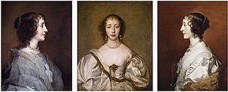 <i>Triple Portrait of Henrietta Maria</i> 1638 paintings by Anthony van Dyck