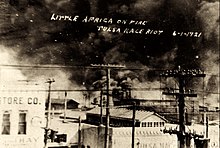 Black Wall Street in flames, June 1, 1921 Tulsariotpostcard2.jpg