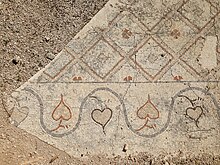 Mosaic, Al Mina, probably Byzantine TyreAlMinaCitySite ByzantineMosaicHearts RomanDeckert030102018.jpg