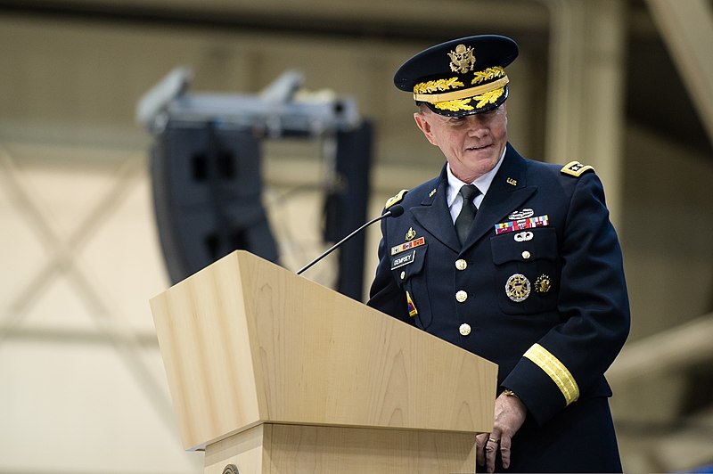 File:U.S. Army Gen. Martin E. Dempsey, the chairman of the Joint Chiefs of Staff, speaks during a change of command and retirement ceremony for Air Force Gen. C. Robert Kehler, the outgoing commander of U.S 131115-D-KC128-434.jpg