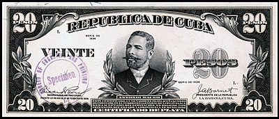 Obverse of the twenty-peso silver certificate