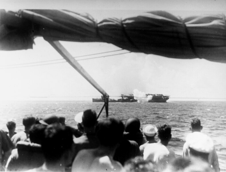 File:USS Langley (AV-3) is torpedoed south of Java on 27 February 1942.jpg