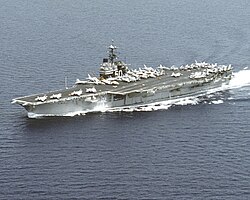 USS Saratoga (CV-60) underway in the Adriatic Sea on 29 July 1992 (6480624).jpg