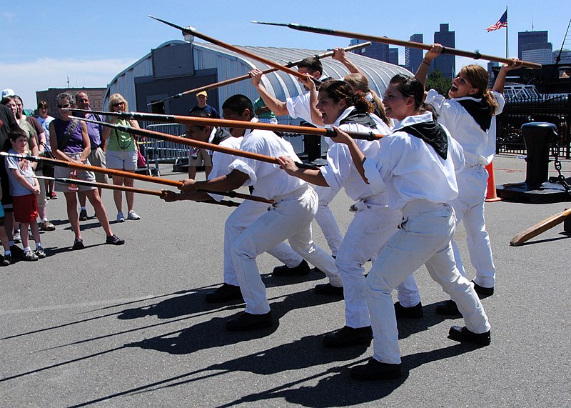 File:US Navy 100630-N-7642M-168 Sailors aboard the USS Constitution perform a boarding pike drill for spectators during Boston Navy Week.jpg