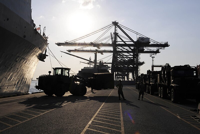 File:US Navy 111128-N-WJ771-194 Marines assigned to Combat Logistics Regiment 3 use a tractor, rubber-tired articulated steering, multi-purpose vehicle.jpg