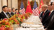President Trump and Chinese President Xi Jinping US and PRC delegation at the 2018 G20 Buenos Aires Summit.jpg