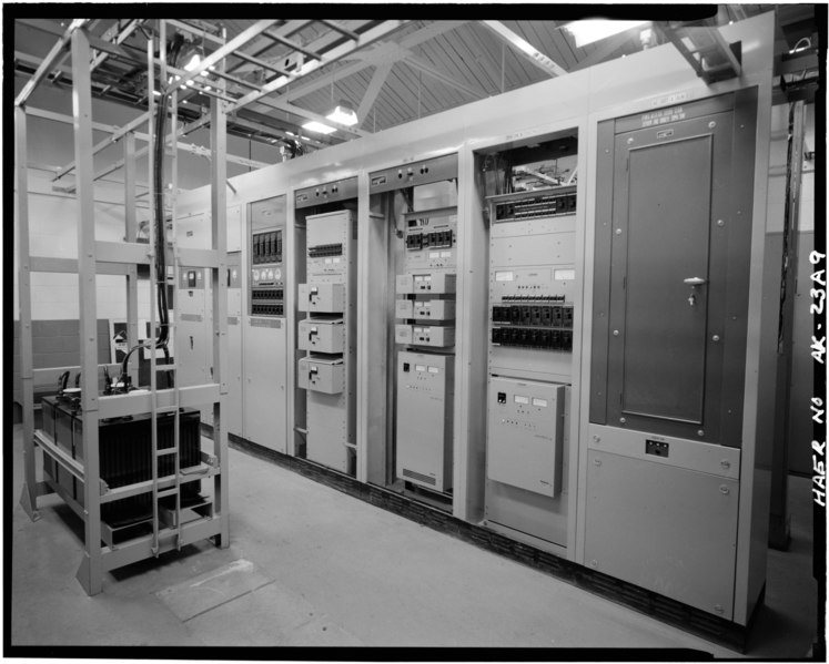 File:VIEW OF BAY, SHOWING EQUIPMENT WHICH POWERS THE STATION - Rabbit Creek White Alice Site, Radio Relay Station, Anchorage, Anchorage, AK HAER AK,2-ANCH,2-A-9.tif