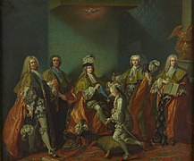 Louis XV Conferring the Order of the Holy Spirit on the Count de Clermont, 1730 (Palace of Versailles).