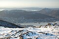 English: View of Bergen from the Rundemanen mountain in Bergen, Norway.