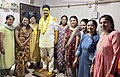 Village Community in Gujarat Celebrating "Haldi" Ceremony