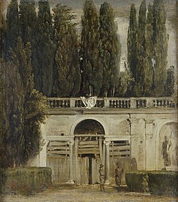 Vue du jardin de la Villa Médicis à Rome, par Diego Velázquez.jpg