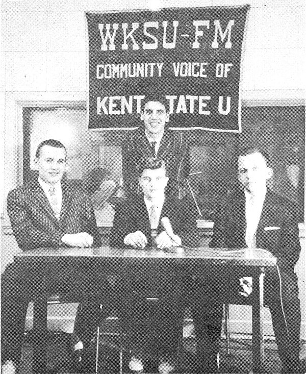 The WKSU news department in 1959